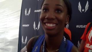 Keni Harrison after winning first US title in 100 hurdles