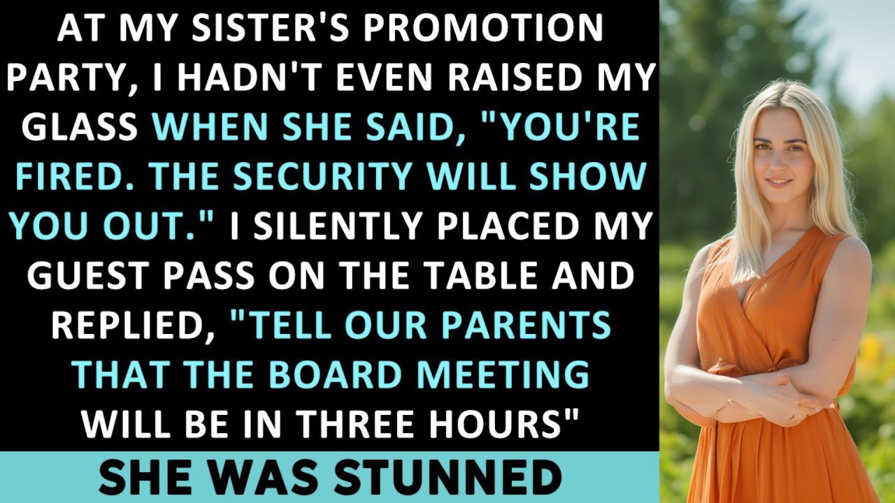 My Sister Chose Her Promotion Party to Fire Me — She Regretted It Three Hours Later