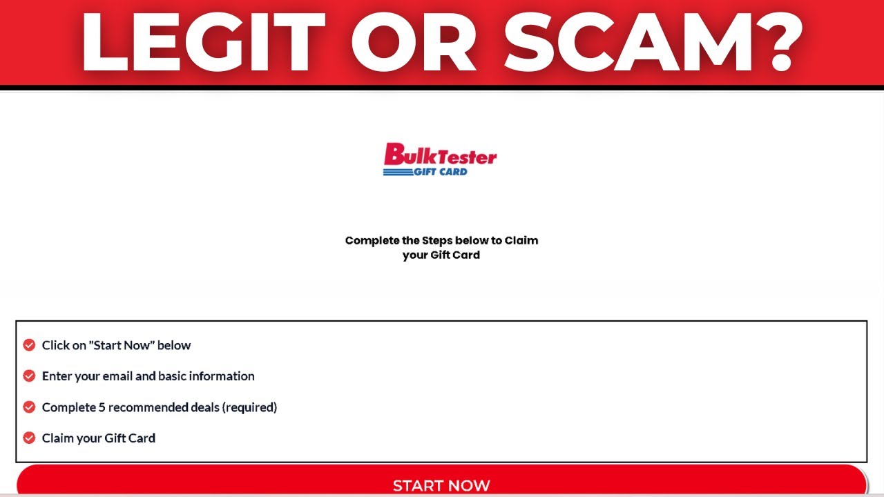 BulkTester.com Review – $750 BulkTester.comLegit Gift Card or Scam?