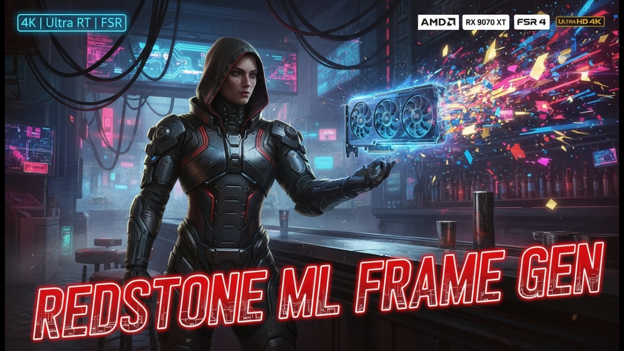 9070 XT Cyberpunk 2077 FSR Redstone ML Frame Gen Scaling 4K - YouTube