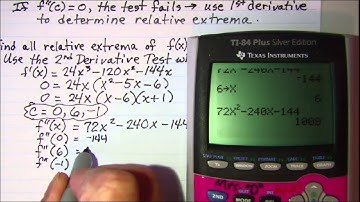 Using the 2nd Derivative Test to find relative Extrema