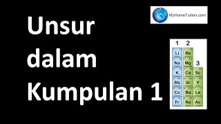 Kimia Tingkatan 4 KSSM Bab 4 Jadual Berkala Unsur | Unsur dalam Kumpulan 1