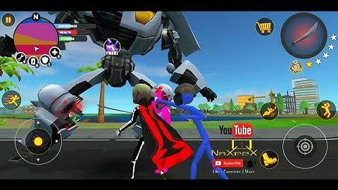 Stickman Superhero vs Robot Transformers Tank Military HD:Gameplay#ropehero#stickman #android