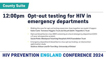 Opt-out testing for HIV in emergency departments | HIV Prevention England Conference 2024