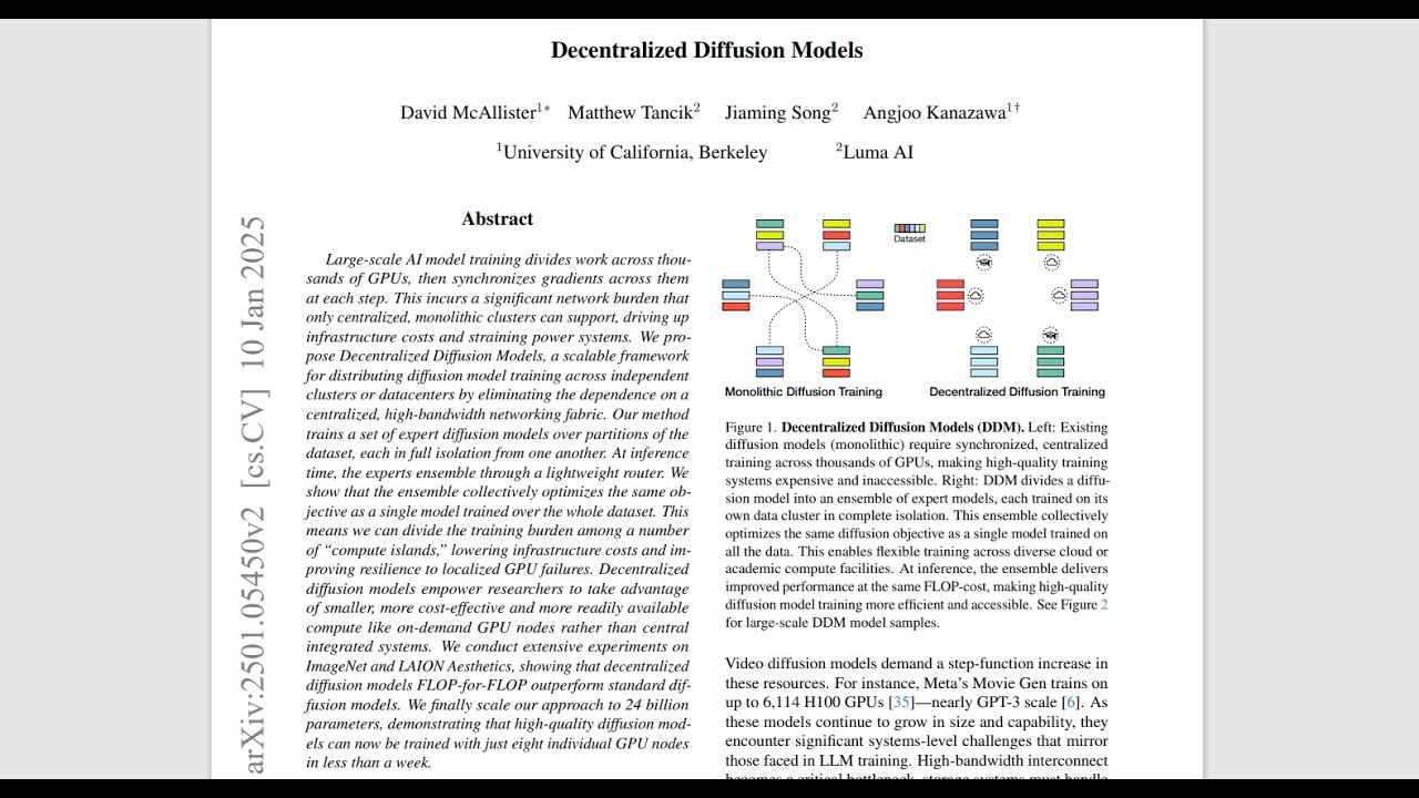 Decentralized Diffusion Models | Podcast - YouTube