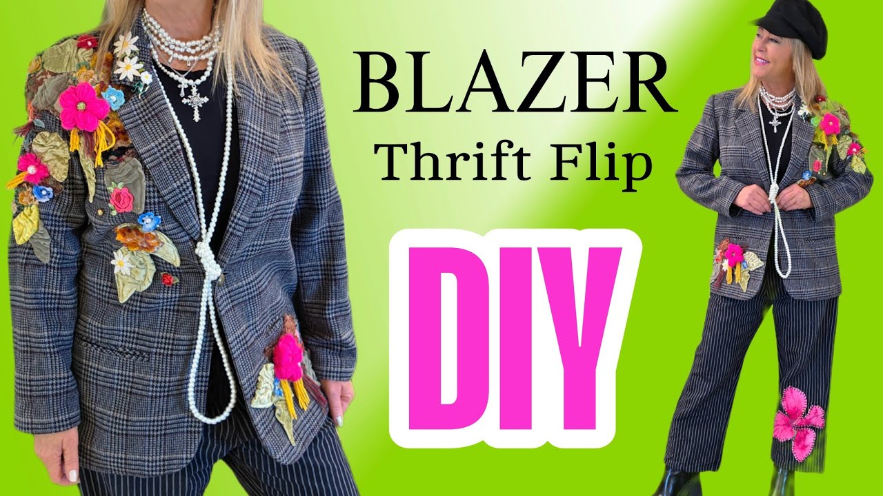 Как переделать старый пиджак, создав арт-коллаж из ткани