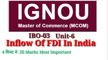 IBO-03|IGNOU|Unit-6|Inflow Of FDI In India|Mcom|Amulya Singh Classes