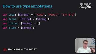How to use type annotations – Swift for Complete Beginners