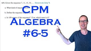CPM Algebra Chapter 6 Problem 5