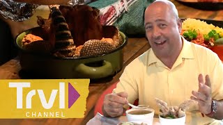 Armadillo \& 6 More CRAZY Dishes from Season 1 | Bizarre Foods with Andrew Zimmern | Travel Channel