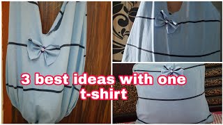 How To Reuse Old Clothes | 3 Best Ideas with Old T-shirt | Best Out Of Waste