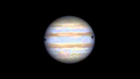 Rotation of Io, Jupiter and shadow of Callisto (21:11-22:38, 26 feb 2015)