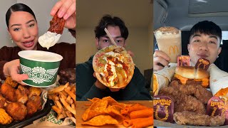 TIKTOK Mukbang Compilation | McDonald’s, Wingstop, Raising Cane’s, Chipotle & More! 🍔🍗🌮🌯