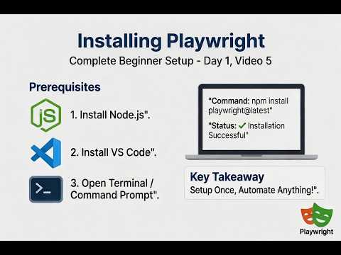 Day 1 - Video 5 🚀 Install Node.js & Playwright in VS Code | Beginner Setup Guide (2026)