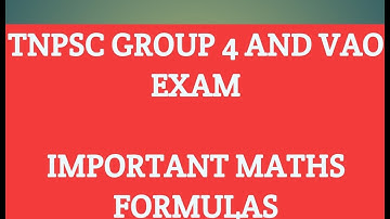 Tnpsc Group 4 and Vao priveous year Qustion Paper  Maths Formulas