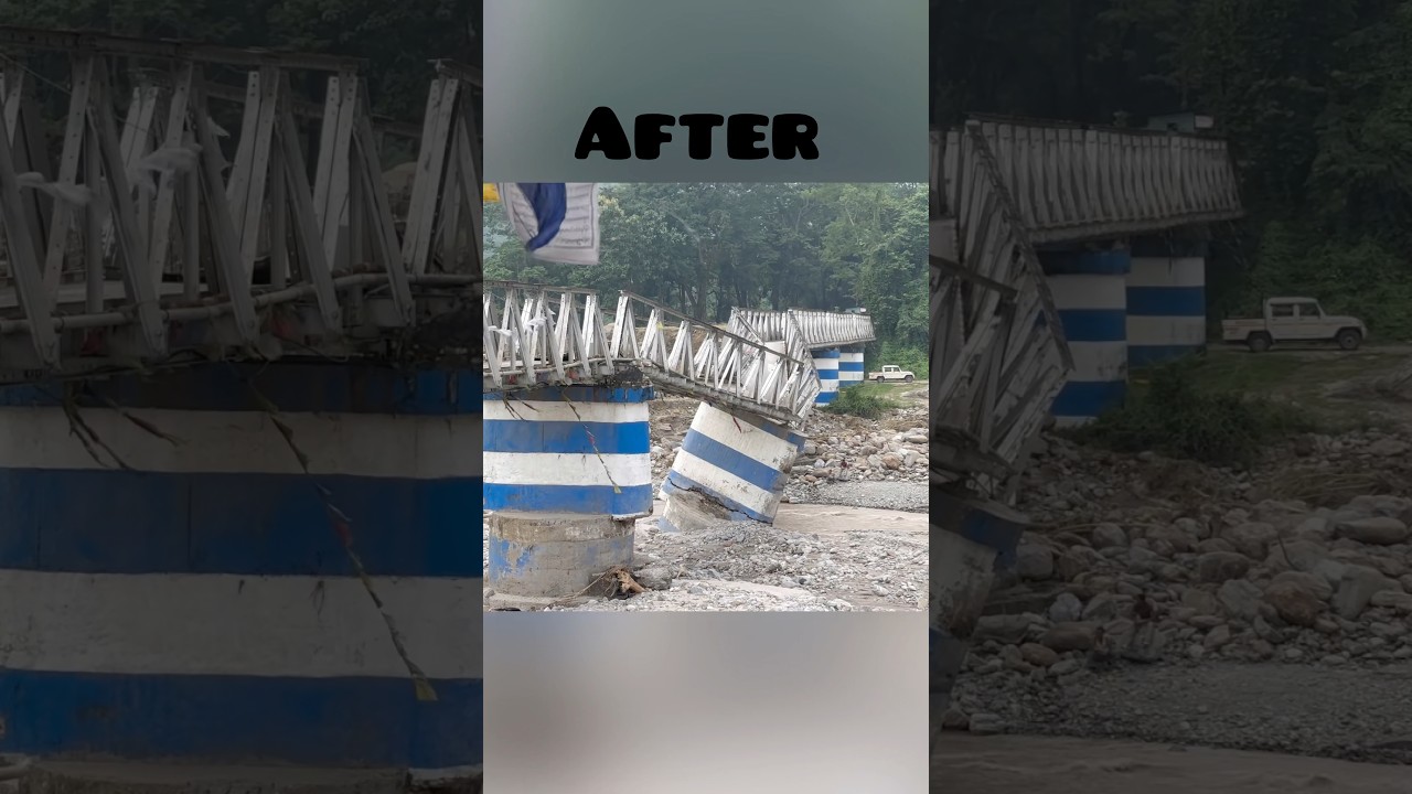 Dudhia Bridge before and after 4-Oct-25 