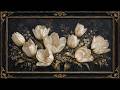 Wrought Iron Tulip Romance Floral Frame | 1 Hour 4K OLED TV Art | No Sound