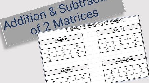 Excel: How to add and subtract two matrices in Excel How to do Matrix Addition in Excel