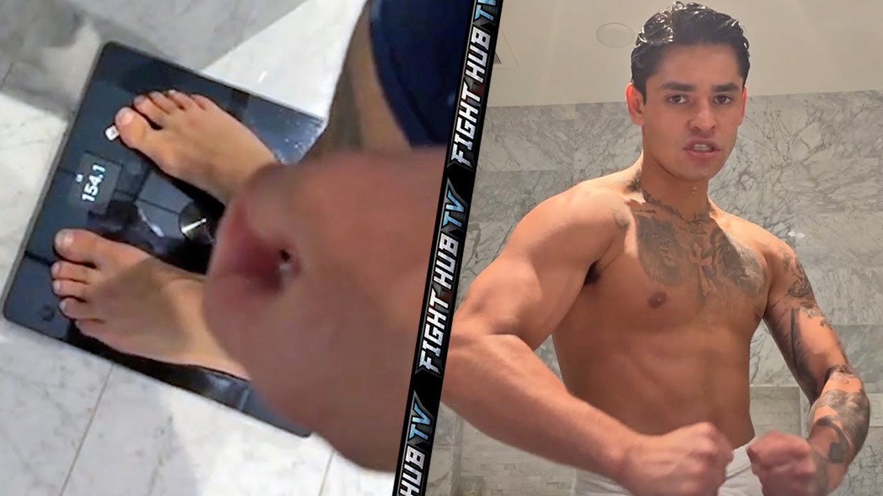 Ryan Garcia LIVE WEIGH IN - 154lbs RIPPED four weeks away from Haney