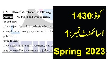 AIOU Code 1430 Solved Assignment No.1 Spring 2023 | Subject: Business Statistics | Level: BA/B.Com