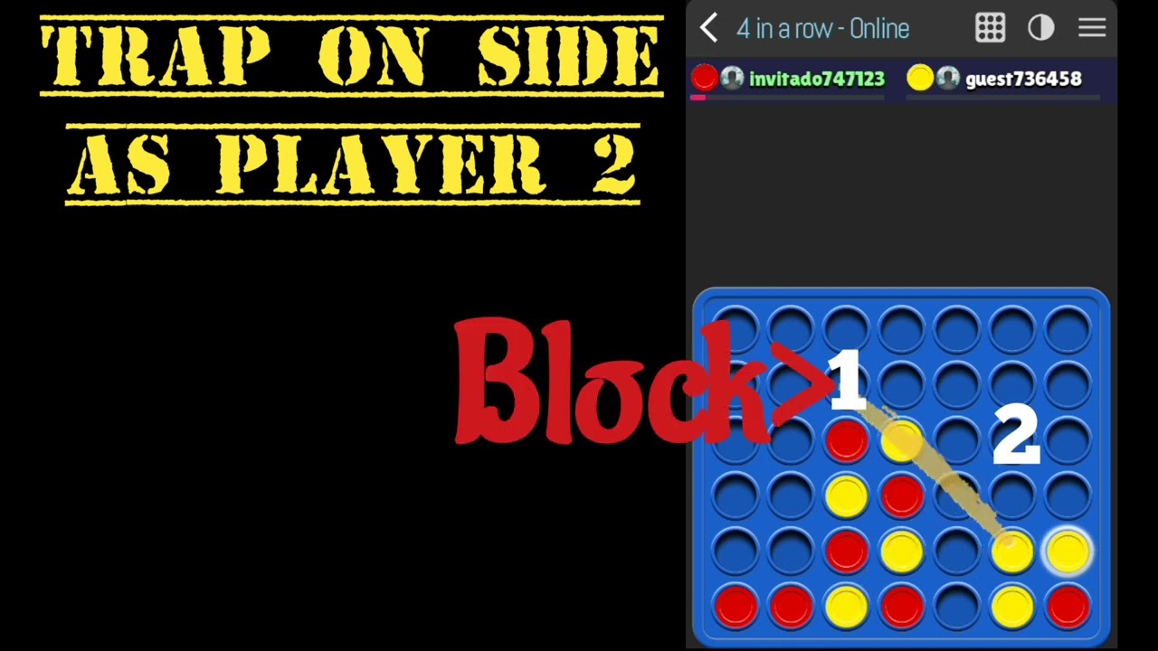 connect 4 trap on side as player 2