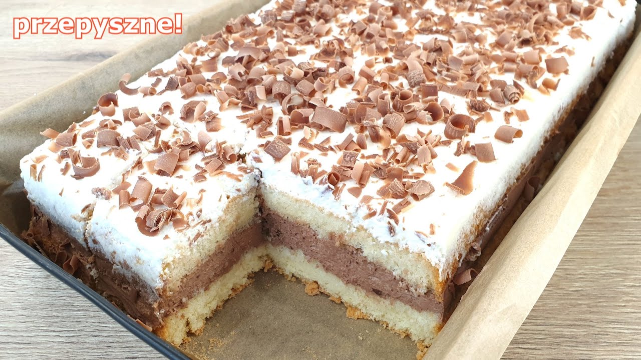 Ciasto biszkoptowe z rewelacyjnym kremem 👌 przepis na lekkie domowe ciasto idealne do kawy ☕