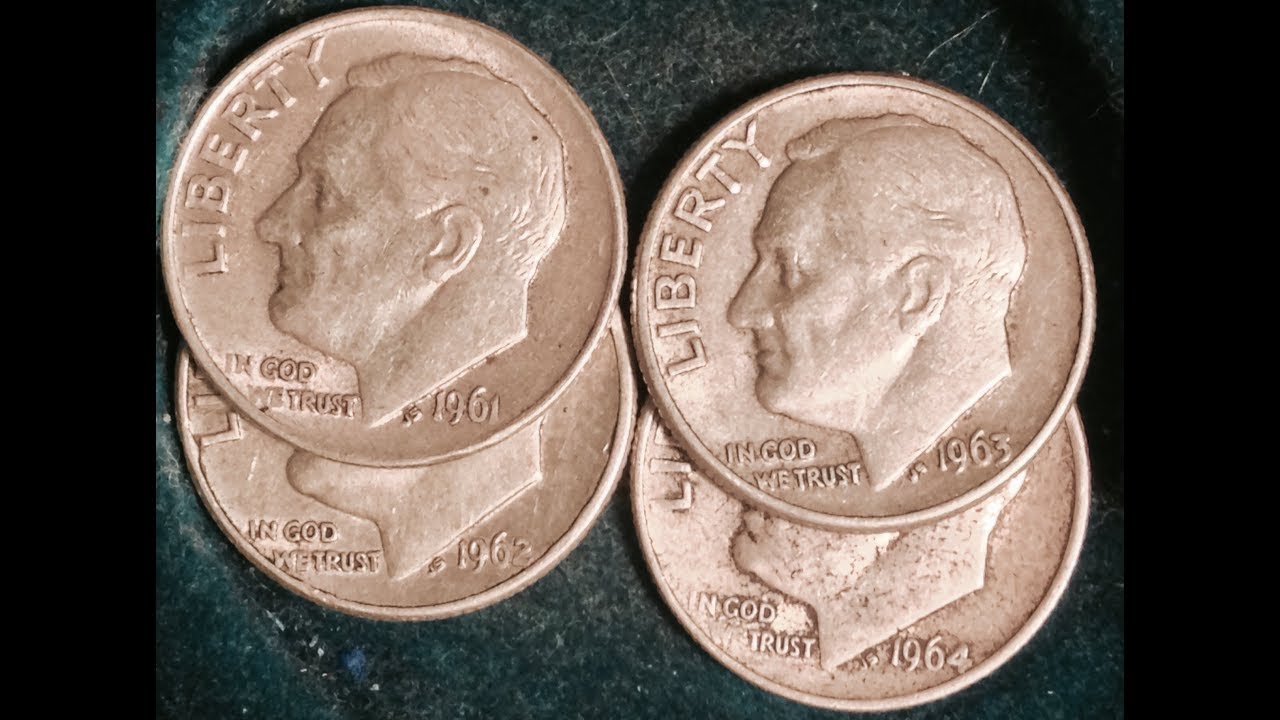 1961, 1962, 1963 & 1964 Silver Roosevelt Dimes - YouTube