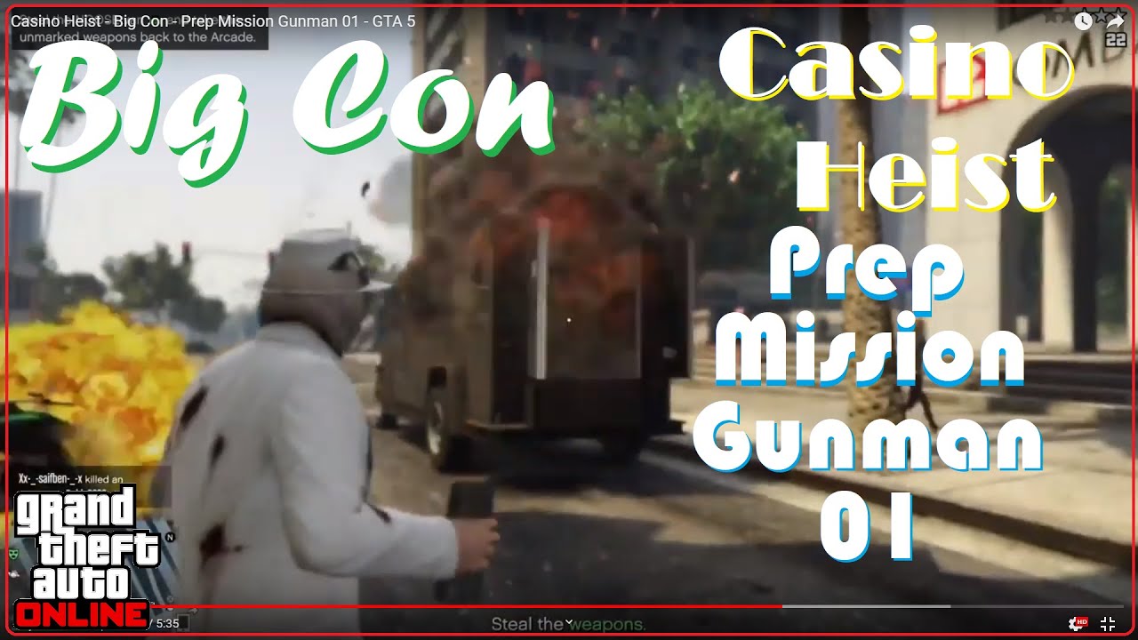 Casino Heist Big Con Prep Mission Gunman 01 GTA 5 YouTube