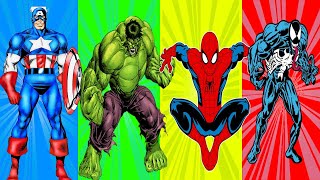 SUPERHEROES COLOR DANCE CHALLENGE Red Hulk vs Thanos vs Spider-man vs Iron-man