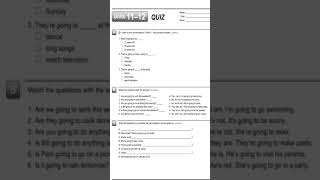 Interchange Fifth Edition Intro Level Assessment Written Quiz Unit11-12
