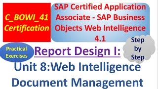 BusinessObjects Report Design I :Unit 8 :Practical examples : Document Management