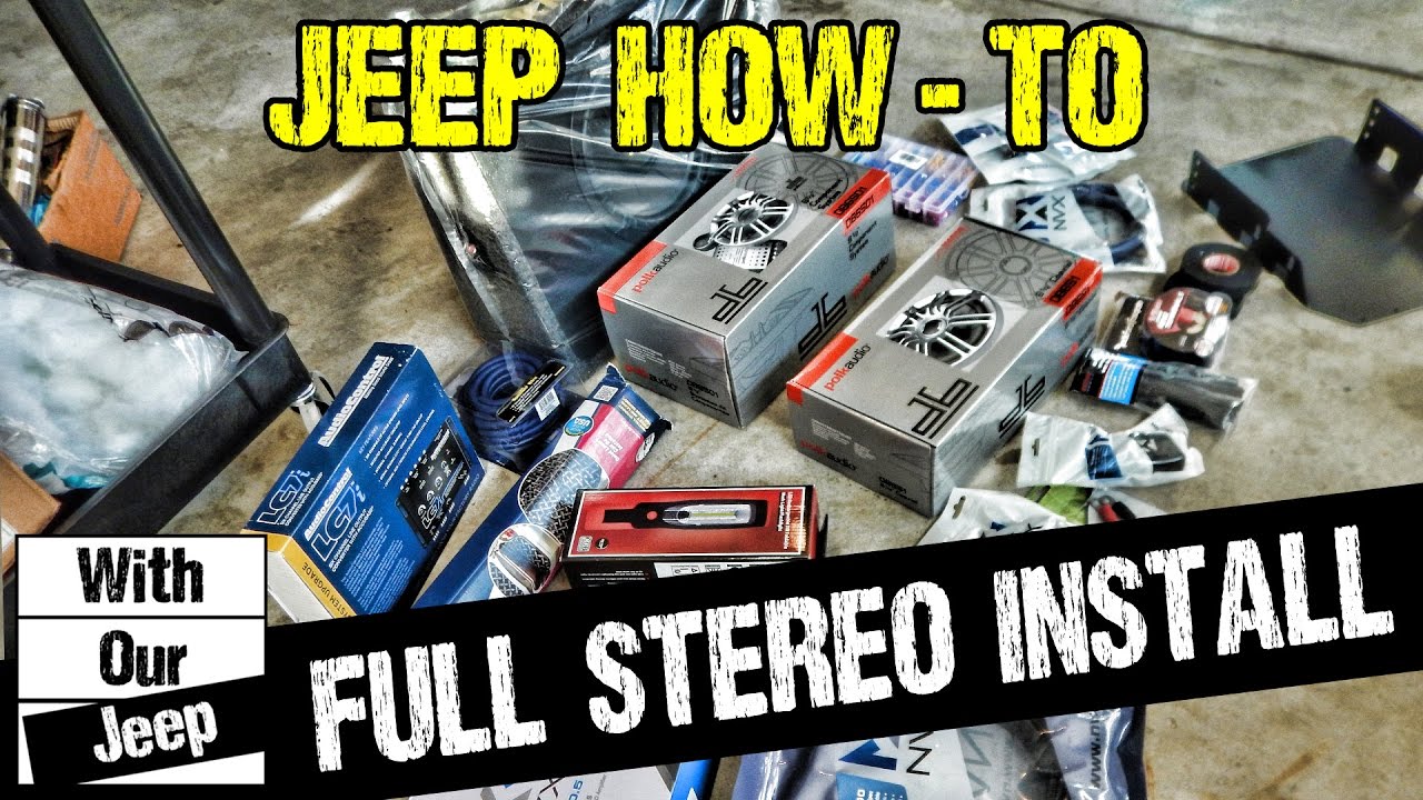 Jeep Wrangler Full Stereo Install - Keeping the Stock Head Unit - YouTube