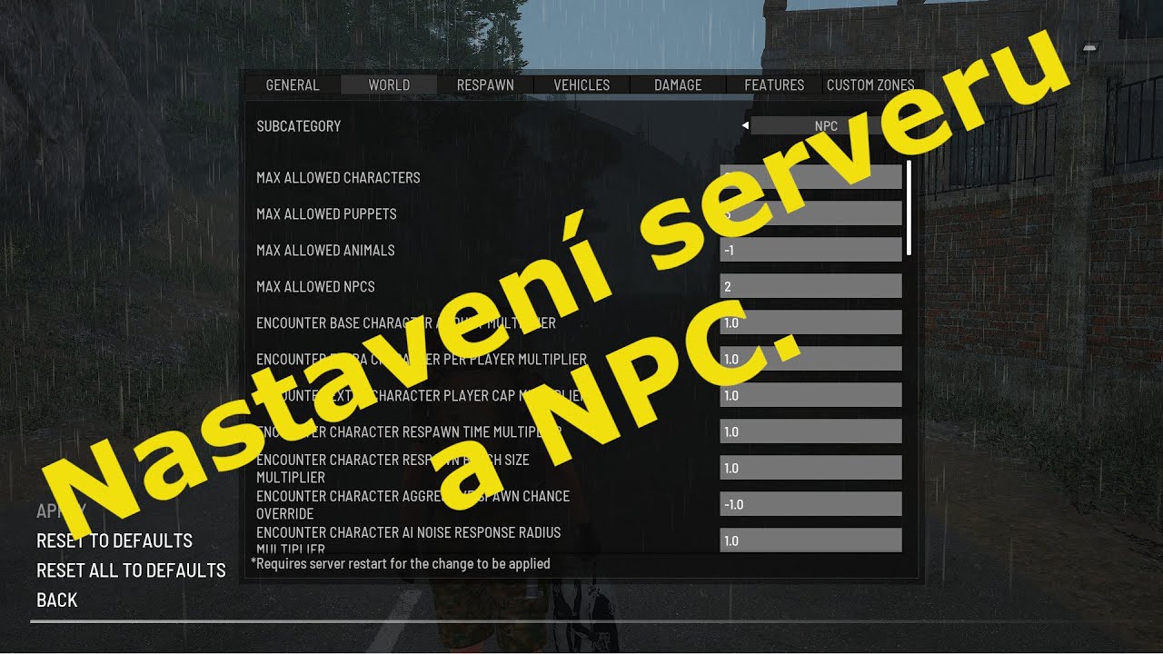 Scum 1.0v CZ / SK Nastavení serveru. / Server settings. - YouTube