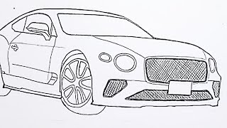How to Draw a Bentley Car | Step-by-Step Outline for Beginners |👉 @Drawme001