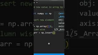 Insert Function 2D Column-wise #numpy #short