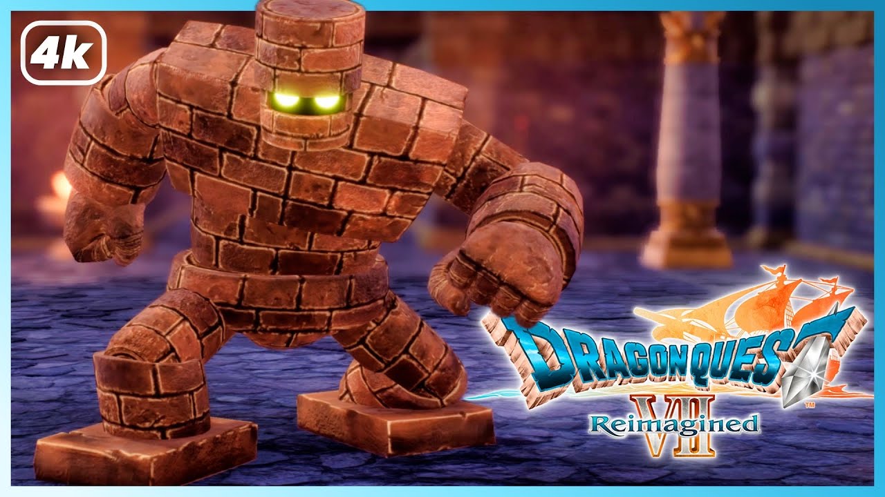 Golem Boss Fight - Dragon Quest VII Reimagined | PS5 Pro