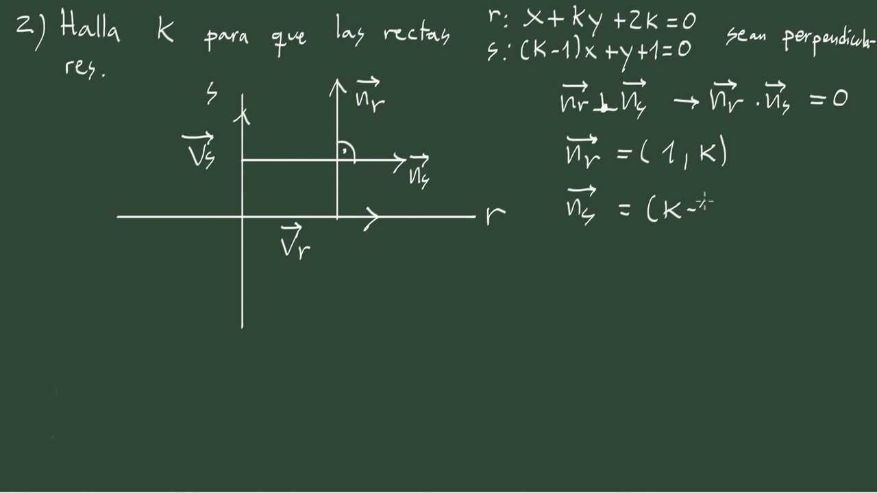 29. Geometría analítica: examen 2 ejercicio 2: hallar k para que dos