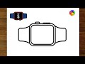رسم ساعة يد IPhone خطوة بخطوة للمبتدئين How To Draw A Wristwatch In Easy Way 