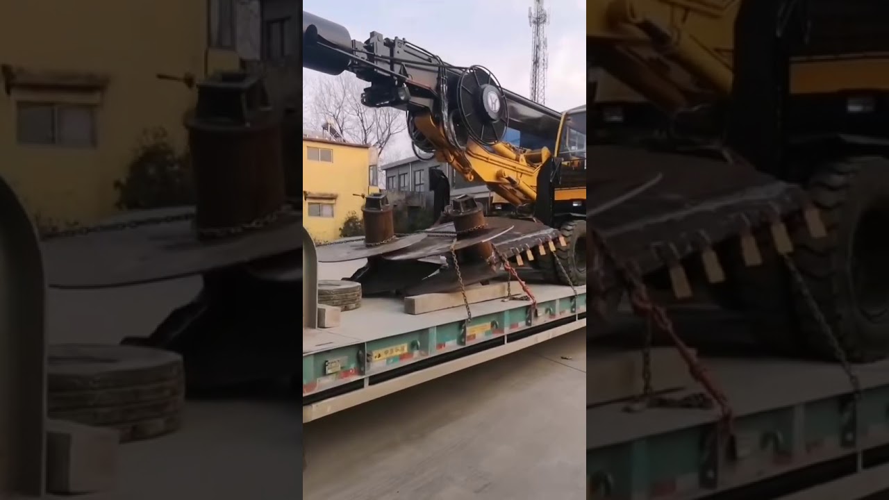Wheel type drilling rig shipping video YouTube