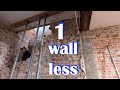 Bye-bye crumbling wall! / DANGEROUS removal of OLD oak staircase / Ep. 51