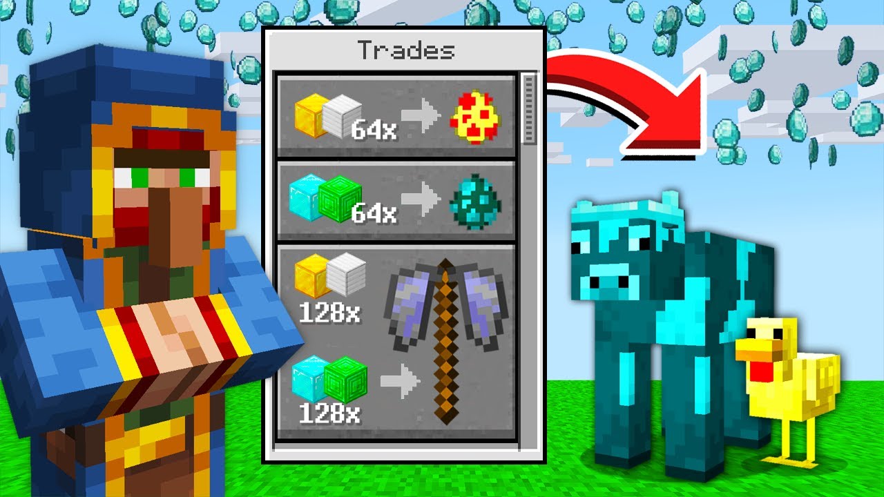 Minecraft Bedwars, Sở Hữu Bò Sinh Ra Kim Cương Vô Hạn *Gậy Hack Bay Troll Noob Team