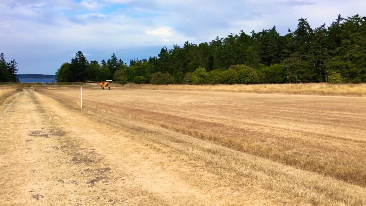 Loaded Bearhawk Landing on Sidney Island