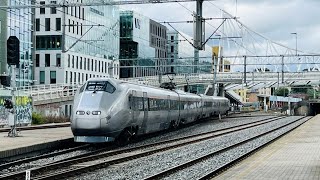 Norwegian trains at Oslo Central station (Vy, Vy Tåg, Flytoget, Go-Ahead Nordic, SJ and Green Cargo)