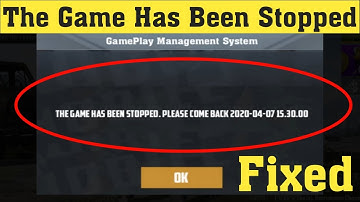 PUBG Game Managment System The Game Has Been Stopped Please Come Back Problem Solution 2022