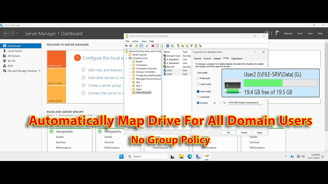 Automapping Network How To Automatically Map Network Drive for Domain Users Using Active ...