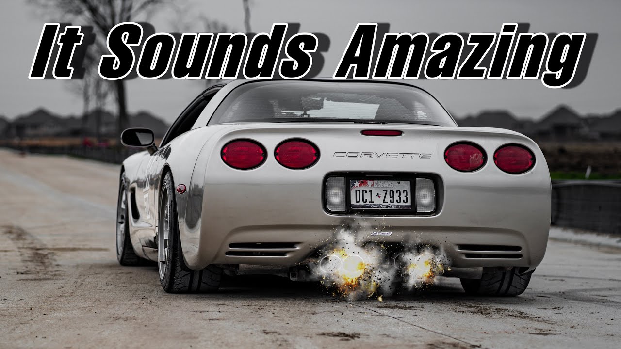 C5 Corvette Long Tube Headers & Catless Xpipe, Before & After