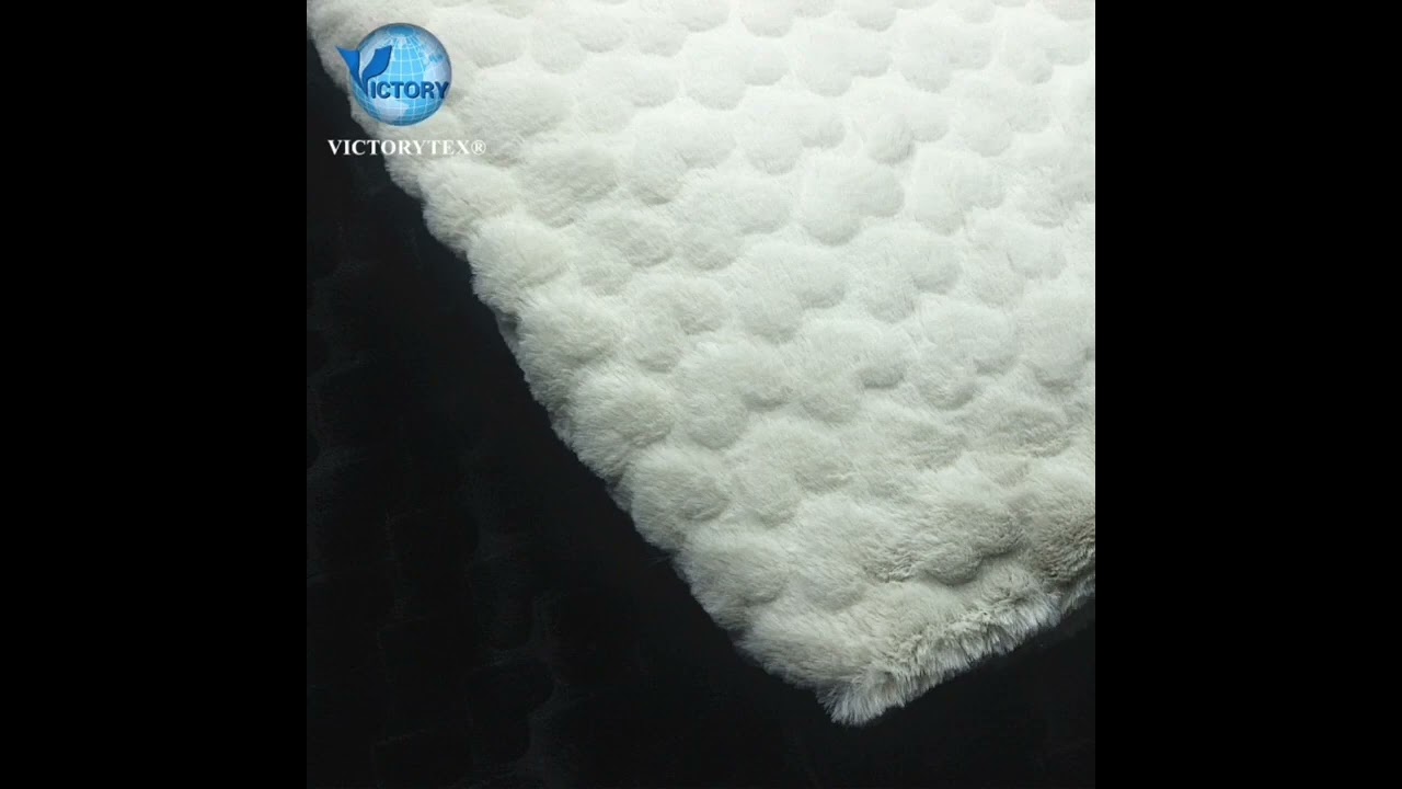 Emboss PV Plush Fabric Polyester Faux Fur Long Pile Soft Steam Brush Emboss PV Plush Fleece Fabric