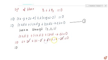 Find the equation of the plane through the intersection of the planes `3x-y+2z-4=0` and `x+y+z-2...