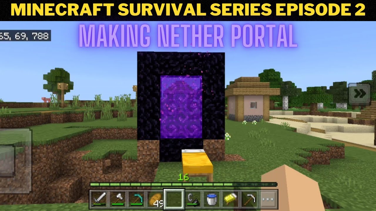 Minecraft Survival Series Episode 2 | Making Nether Portal - YouTube