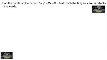 Find the points on the curve x² + y² – 2x – 3 = 0 at which the tangents are parallel to the x-axis.